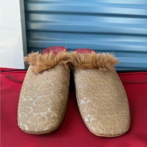 Women's Coach Fur-Lined Slippers